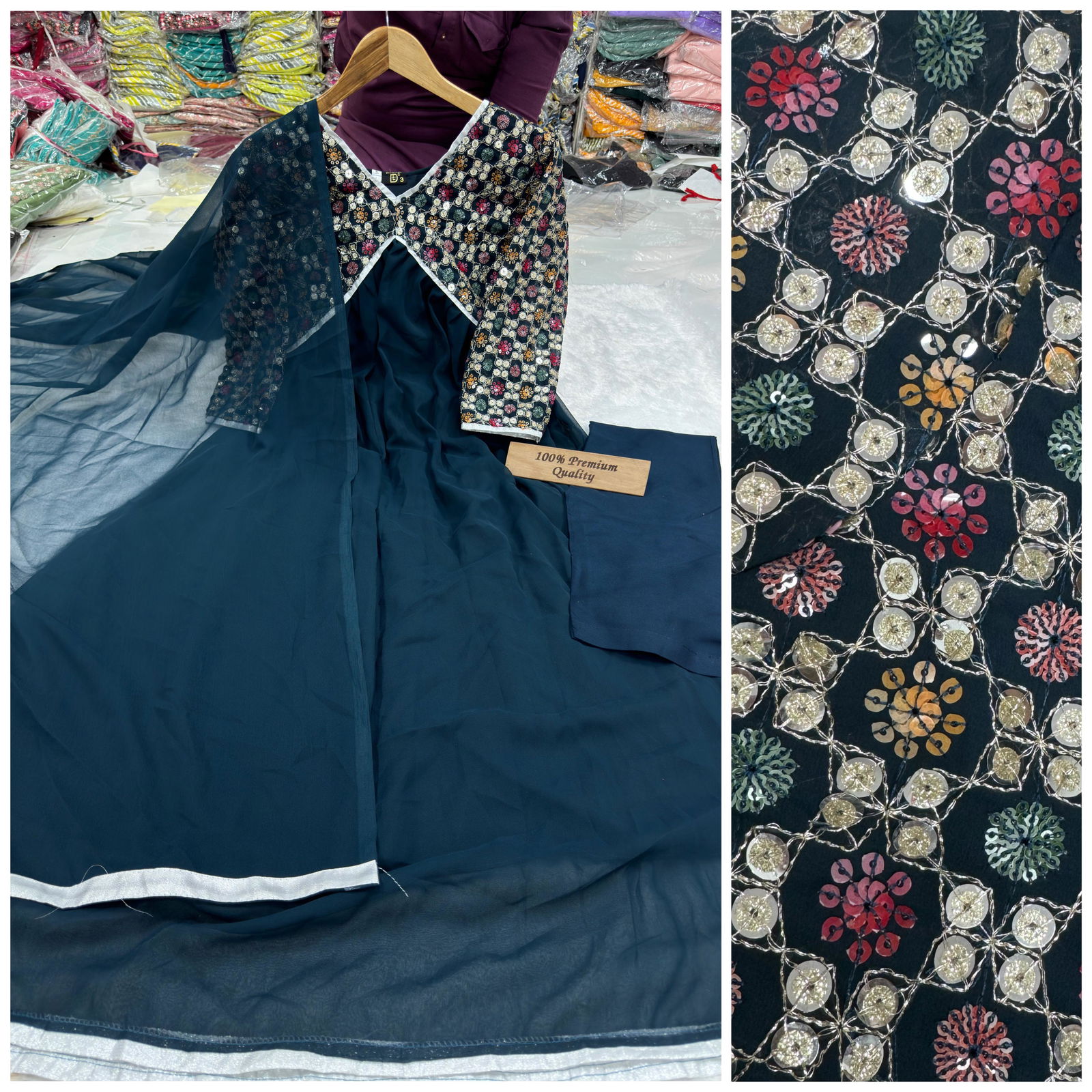 Output By Tdg Alia Cut Embroidery Kurti With Bottom Dupatta Orders in India